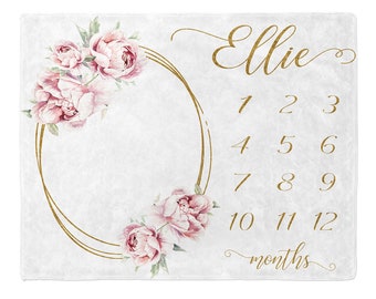 personalized milestone blanket girl