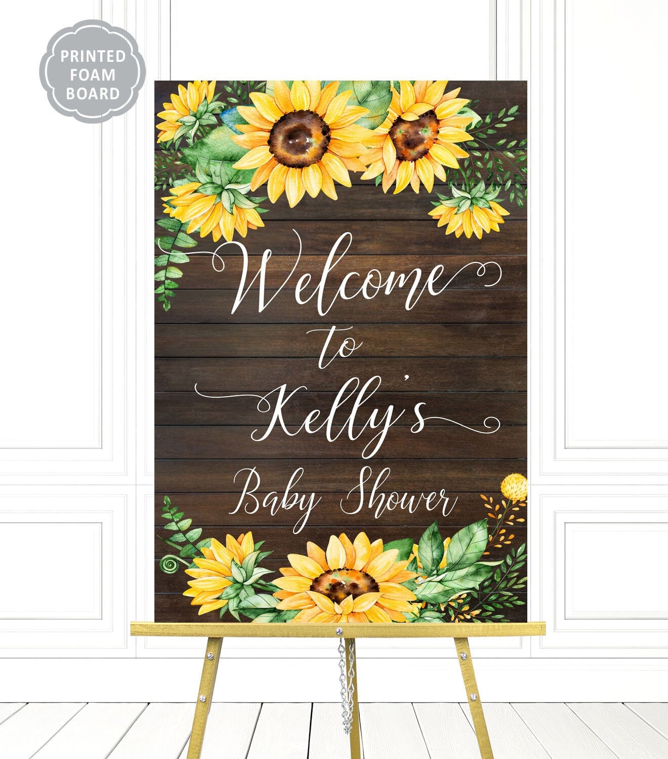 Rustic Sunflower Baby Shower Sign Wood and Sunflowers Etsy