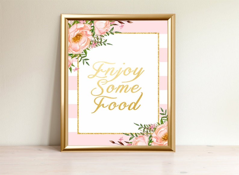 Enjoy Some Food Food Sign Baby Shower Sign Food Table Sign Etsy