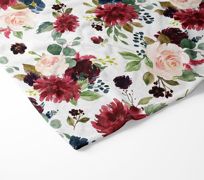 Burgundy and Navy Floral Changing Pad Cover Baby Girl Etsy