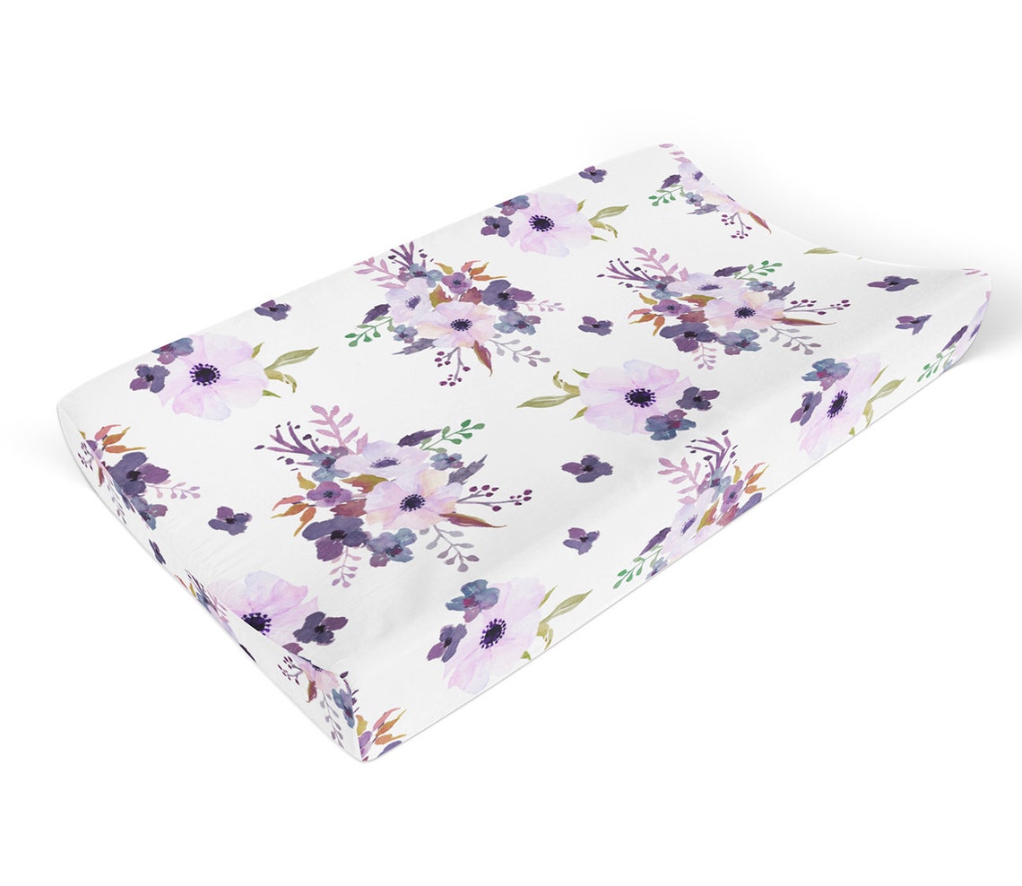 Lavender Changing Pad Cover Baby Girl Changing Pad Cover Etsy