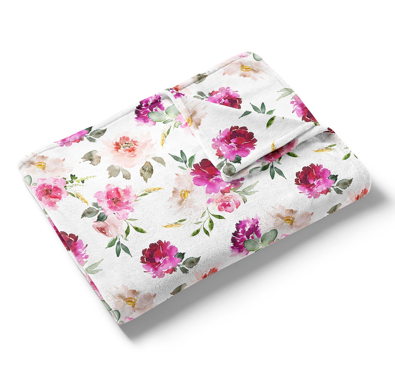 Bright Pink Floral Crib Sheet Crib bedding Baby bedding Etsy