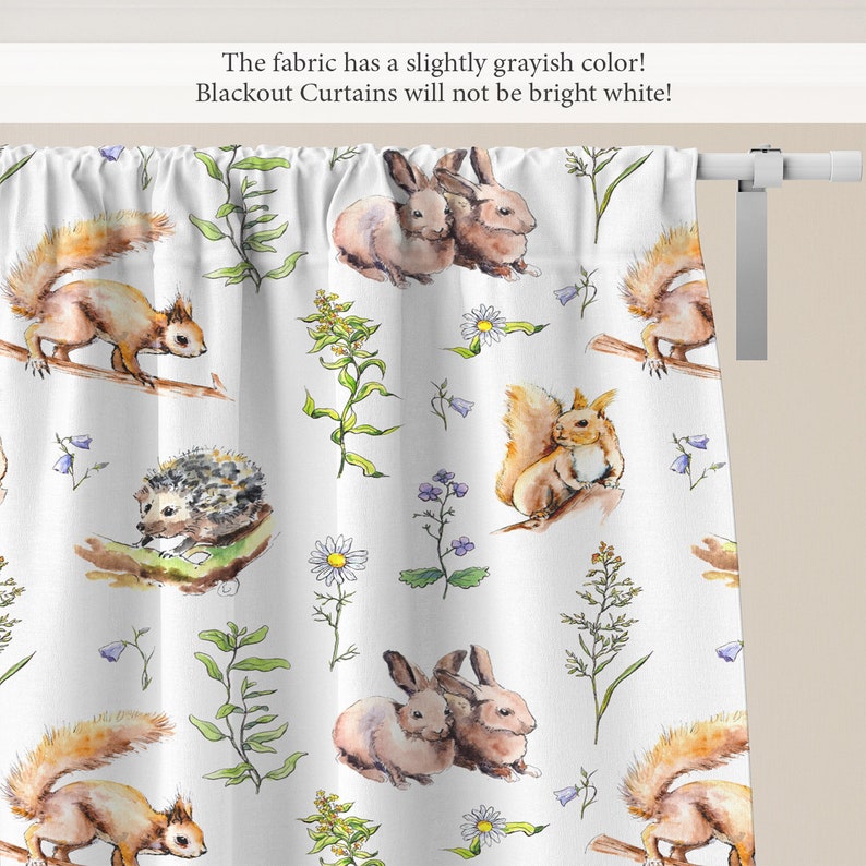 Woodland Nursery Window Curtains Nursery Blackout Curtains Etsy