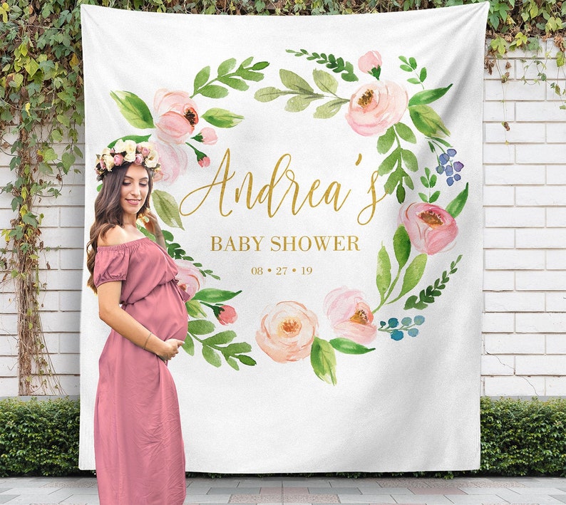 Garden Floral Baby Shower Backdrop Greenery Backdrop Etsy
