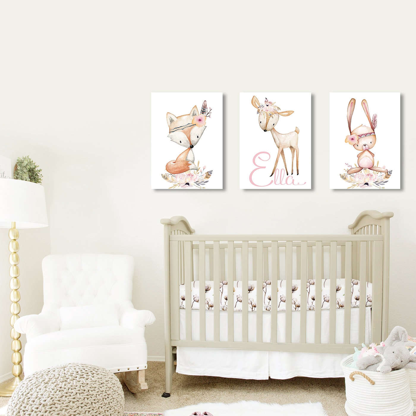 Woodland Animals Nursery Decor for Girls Baby Girl Nursery Etsy