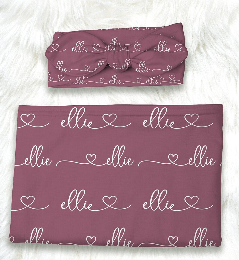 Personalized Swaddle Blanket Set Baby Blanket Newborn Etsy