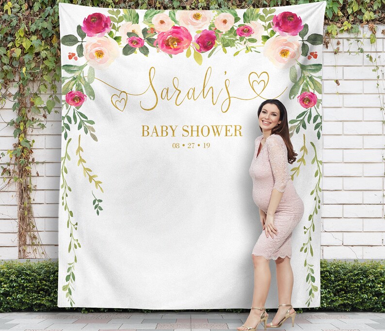 Floral Baby Shower Backdrop Greenery Backdrop Backdrop for Etsy