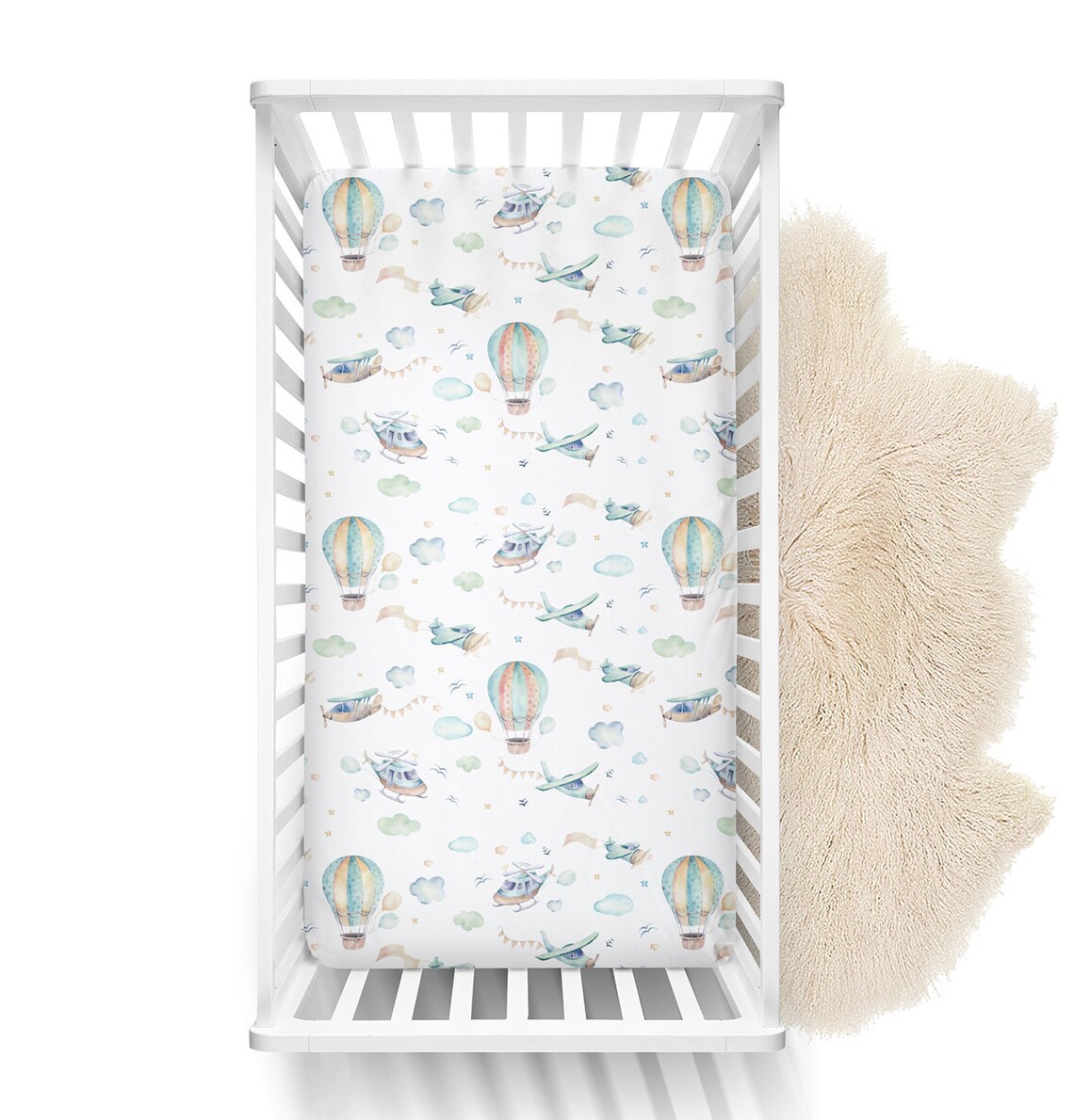Hot Air Balloon Crib Sheet Crib bedding Baby bedding Boy Etsy