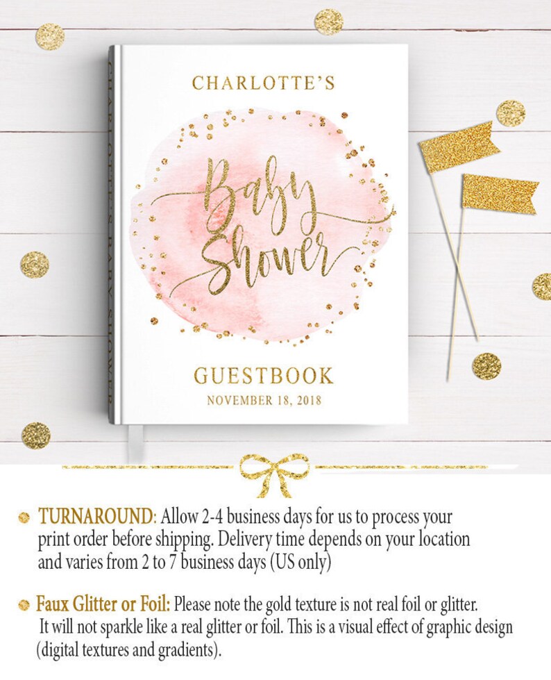 Pink Watercolor Baby Shower Guestbook Pink And Gold Baby Etsy Pink Watercolor Baby Shower Guestbook Pink And Gold Baby Etsy