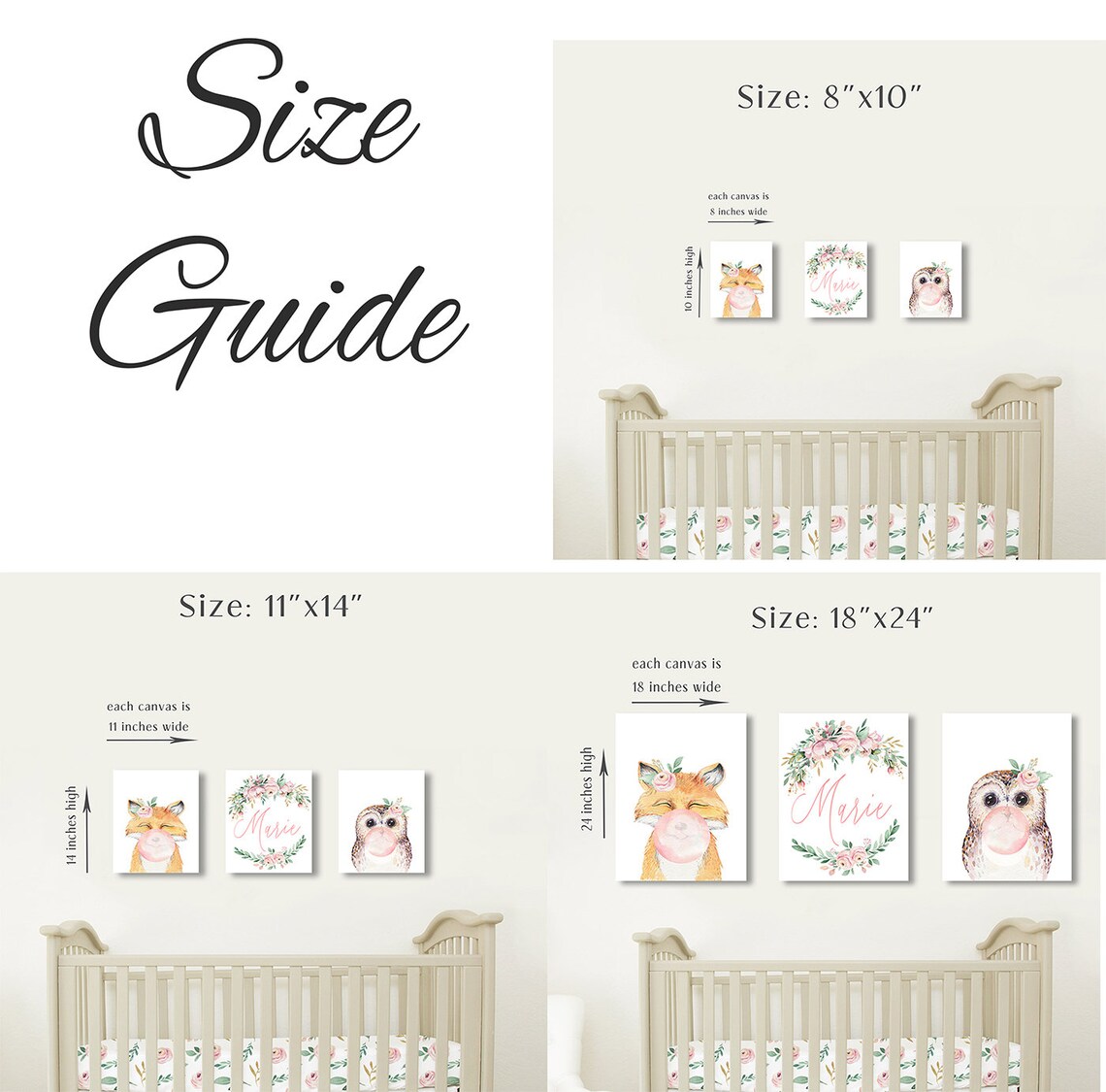 Boho Elephant Nursery Decor Elephant Wall Art Canvases Etsy