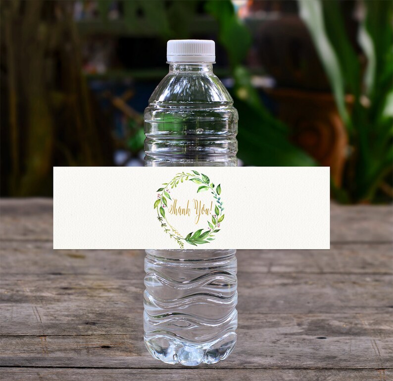 Leafs Water Bottle Labels Baby Shower Water Labels Drink Etsy