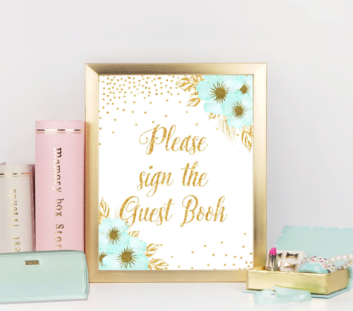 Bridal Shower Guest Book Sign Sign our Guest Book Printable Etsy