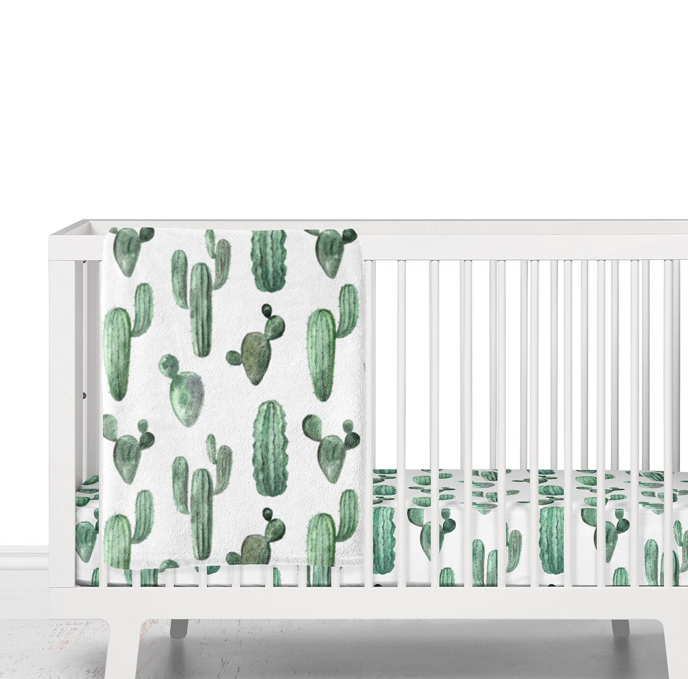 Cactus Baby Blanket Minky Blanket Crib Bedding Baby Etsy