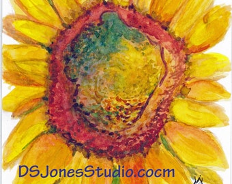 Watercolor print of a Sunflower!