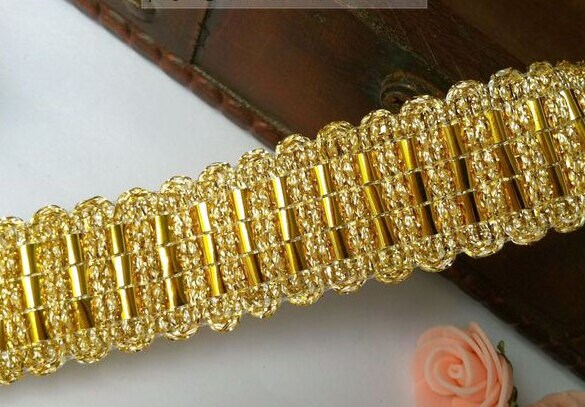 10 Cour 2,7 cm 1,06" or large bandes tressent danse robe dentelle ruban 87j3h navire gratuit 10 Cour 2,7 cm 1,06