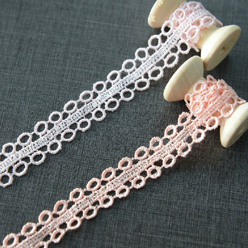 15 yard 1.5cm 0.59 wide light pinkdeep pink embroidery lace trim trims ribbon L22K191 free ship