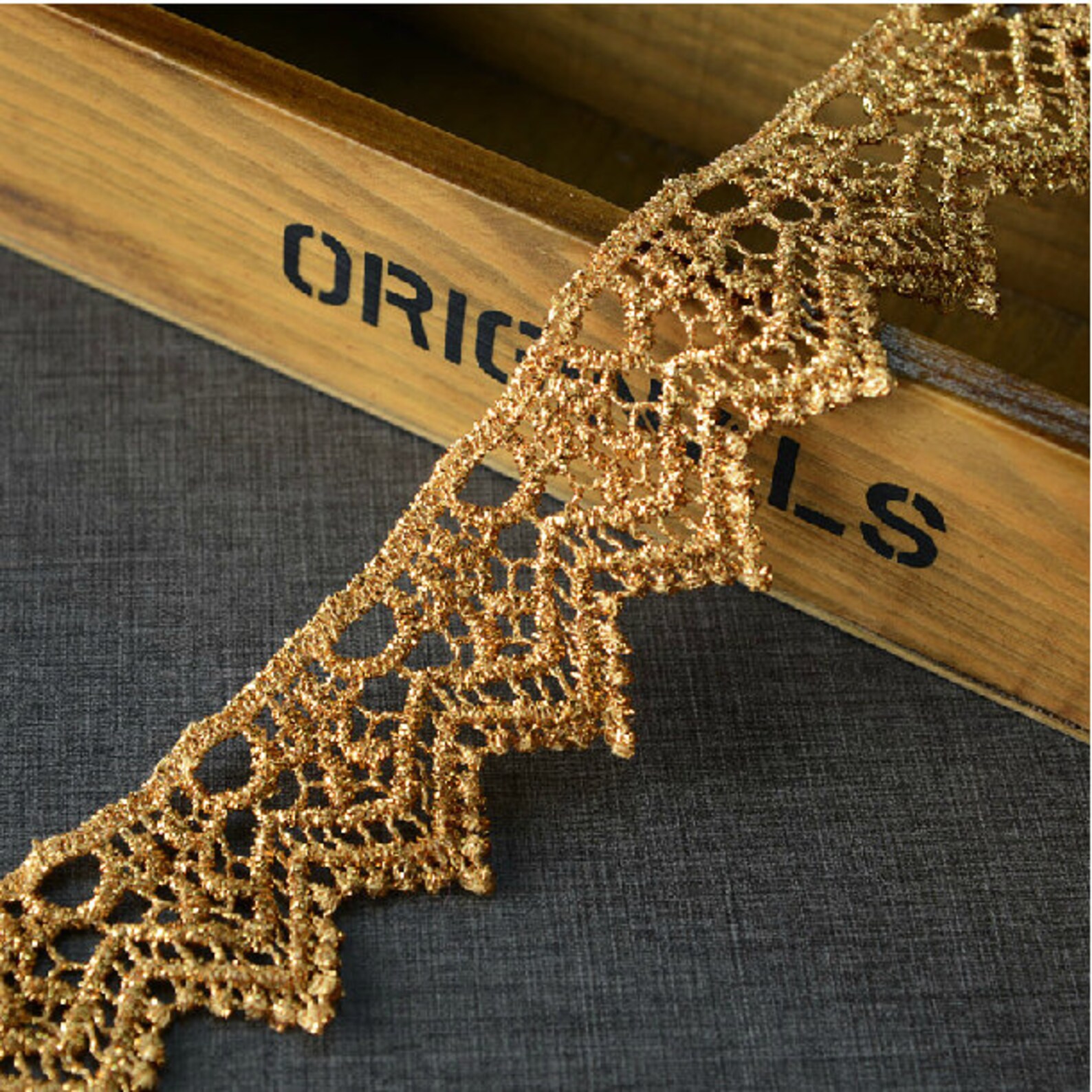 10 yard 4cm 1.57 wide gold tapes lace trim ribbon Etsy