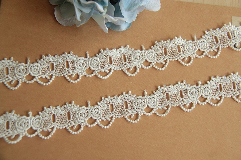 10 yard 3cm 1.18 wide ivory rose embroidery lace trim ribbon 354k free ship
