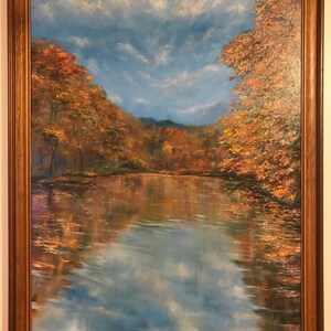 Leaf fall on a river in Ohio