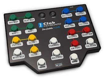 Flex 3 - Caja de control para simulador de golf con teclado inalámbrico GS Pro Club de 20 botones