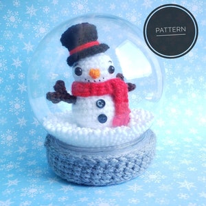 Snow Globe Crochet Pattern amigurumi pattern, crochet snowman DIGITAL PATTERN ONLY image 1