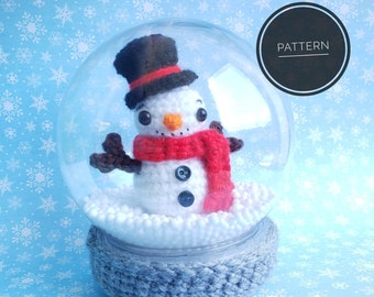 Snow Globe Crochet Pattern- amigurumi pattern, crochet snowman( DIGITAL PATTERN ONLY)