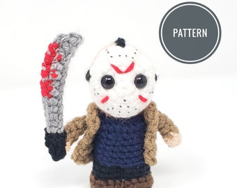 Jason Amigurumi Pattern- horror crochet, Friday the 13th (DIGITAL PATTERN ONLY)