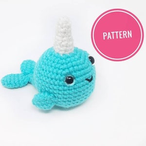 Norbert the Narwhal Pattern- narwhal amigurumi pattern, crochet narwhal (DIGITAL PATTERN ONLY)