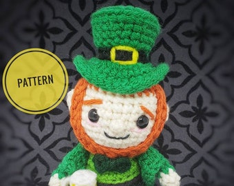 Liam the Leprechaun Amigurumi Pattern- crochet leprechaun pattern, St. Patrick's Day Amigurumi (Digital Pattern Only)