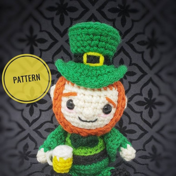 Liam the Leprechaun Amigurumi Pattern- crochet leprechaun pattern, St. Patrick's Day Amigurumi (Digital Pattern Only)