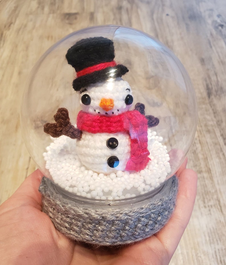 Snow Globe Crochet Pattern amigurumi pattern, crochet snowman DIGITAL PATTERN ONLY image 5