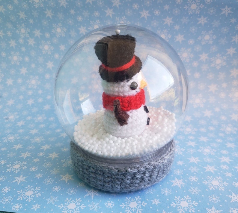 Snow Globe Crochet Pattern amigurumi pattern, crochet snowman DIGITAL PATTERN ONLY image 3