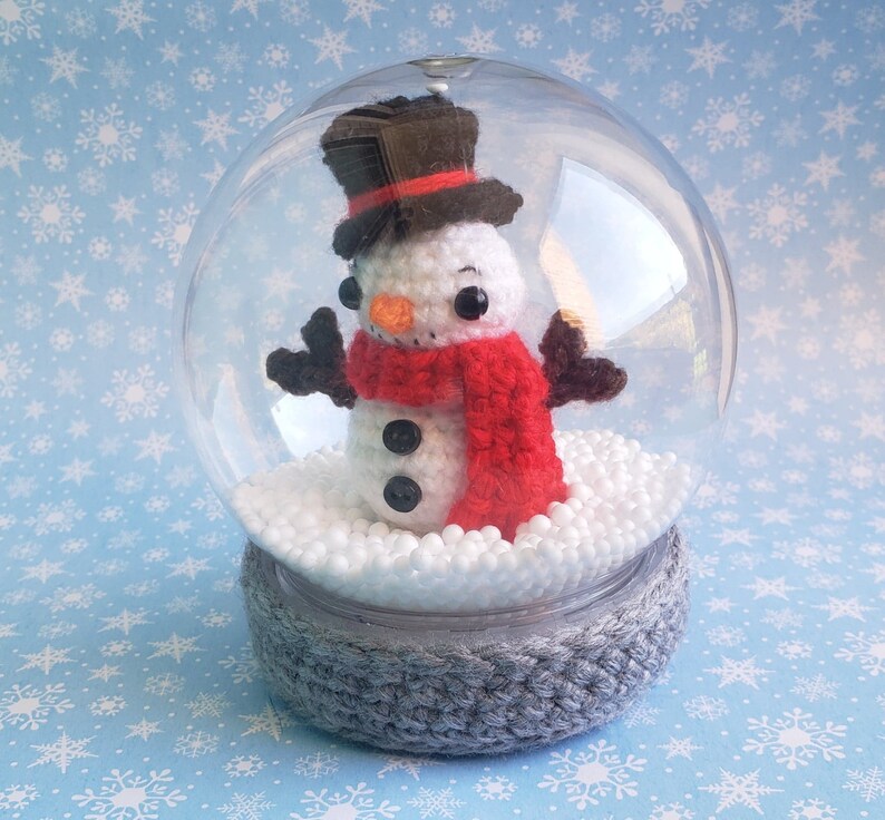 Snow Globe Crochet Pattern amigurumi pattern, crochet snowman DIGITAL PATTERN ONLY image 7