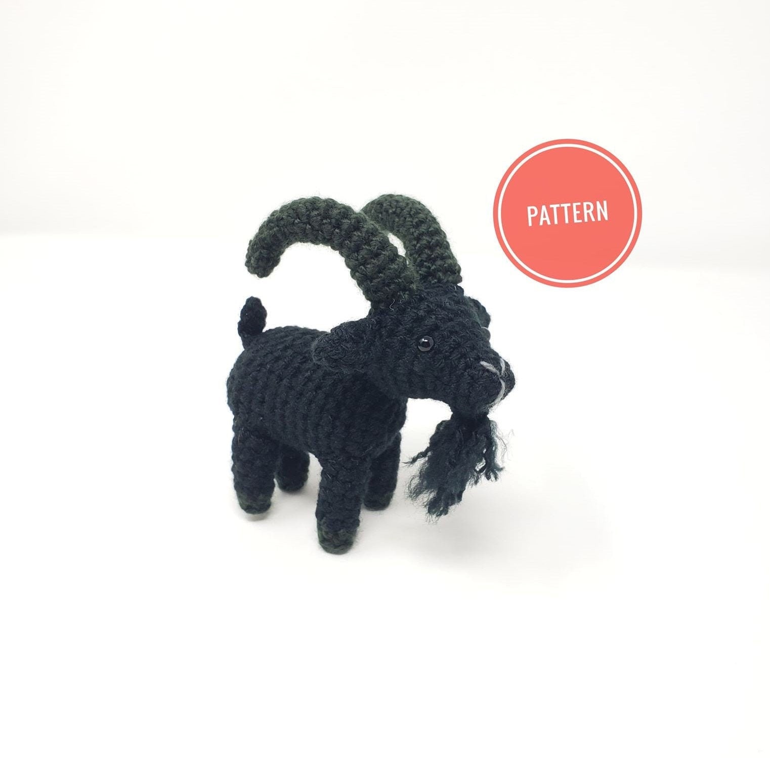 37 Goat Crochet Patterns to Stitch: Farm Animals, Amigurumi, and Whimsical Goats 17 Black Goat Crochet Pattern: Gothic Amigurumi (Digital