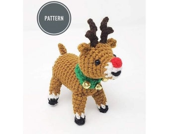 Randy the Reindeer Pattern- holiday amigurumi pattern, crochet reindeer (DIGITAL PATTERN ONLY)