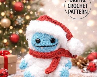 Schema per realizzare all'uncinetto lo Yeti: Eddie lo Yeti Amigurumi (Solo schema digitale)