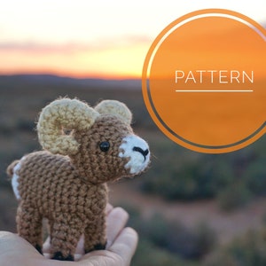 Bobby the Bighorn Sheep Pattern- amigurumi ram pattern, crochet bighorn sheep,  (DIGITAL PATTERN ONLY)