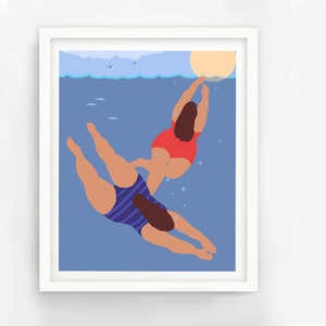Chubby swimmers, fat women swim, underwater, beach, pool, beachball, ocean, sunset, fat women, female figures, female form, large women