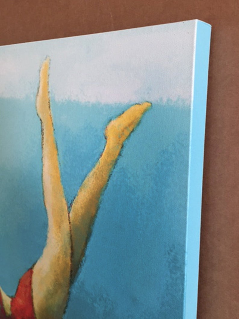 Underwater Swimmers Painting Coastal Art Large Wall Art Etsy