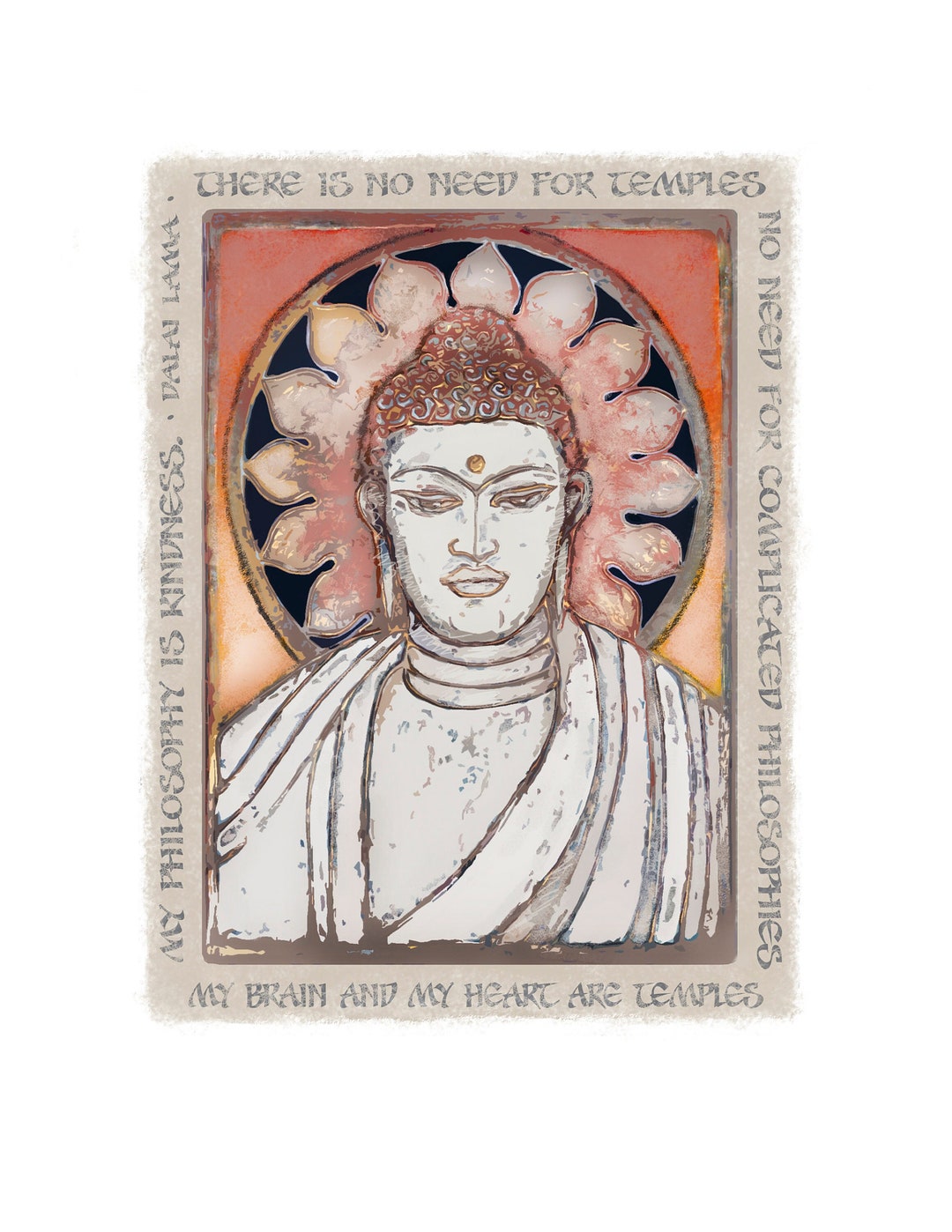 Buddha, Buddha Wall Art, Dalai Lama Wall Art, Zen Wall Art, Wall Art With Words, Philosophy Wall