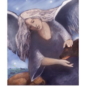 Loss of dog, dog angel, dog memorial, dog heaven, rainbow bridge, sympathy dog, angel, heaven, loss of dog gift, dog memory gift, love dogs