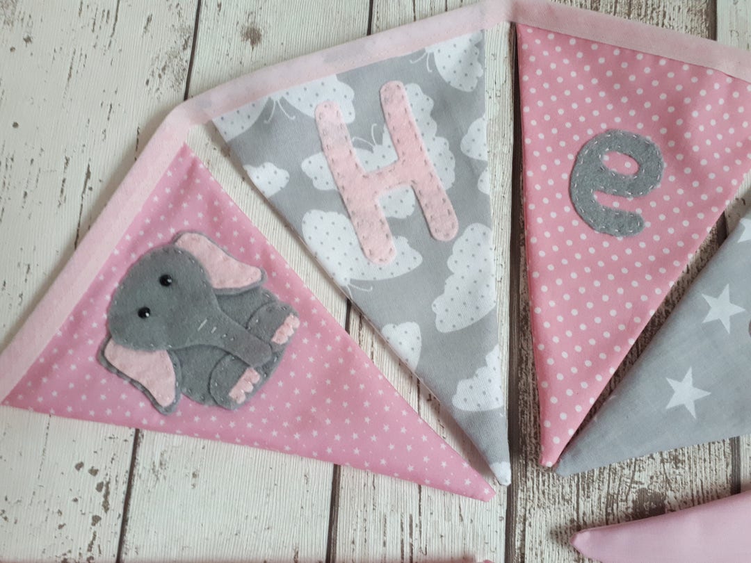 Elephant Bunting, Nursery Decor, Personalised Bunting, New Baby Gift