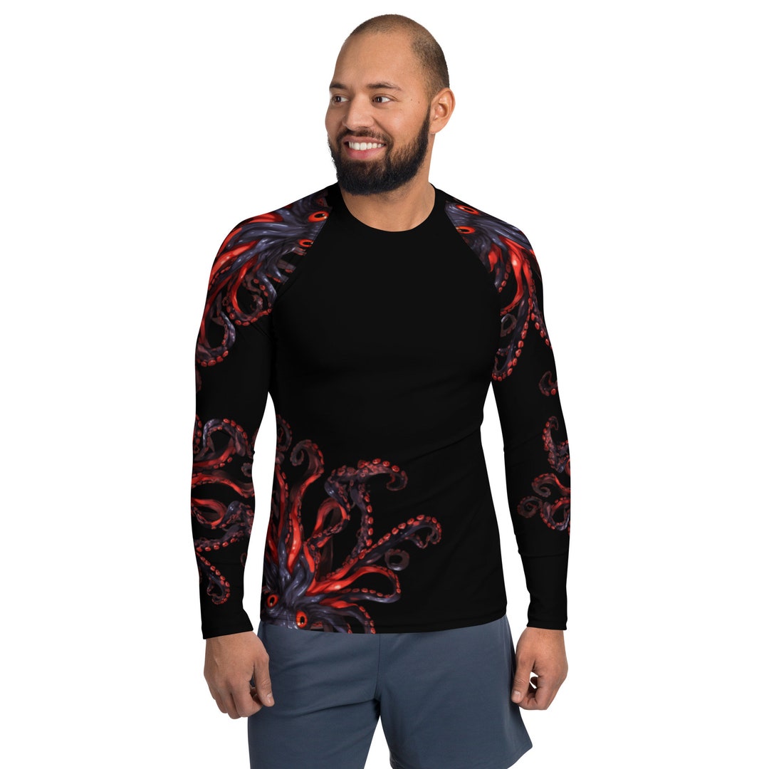 Weivy Originals - Black and Red Octopus Jiu-jitsu Rash Guard - Unisex ...