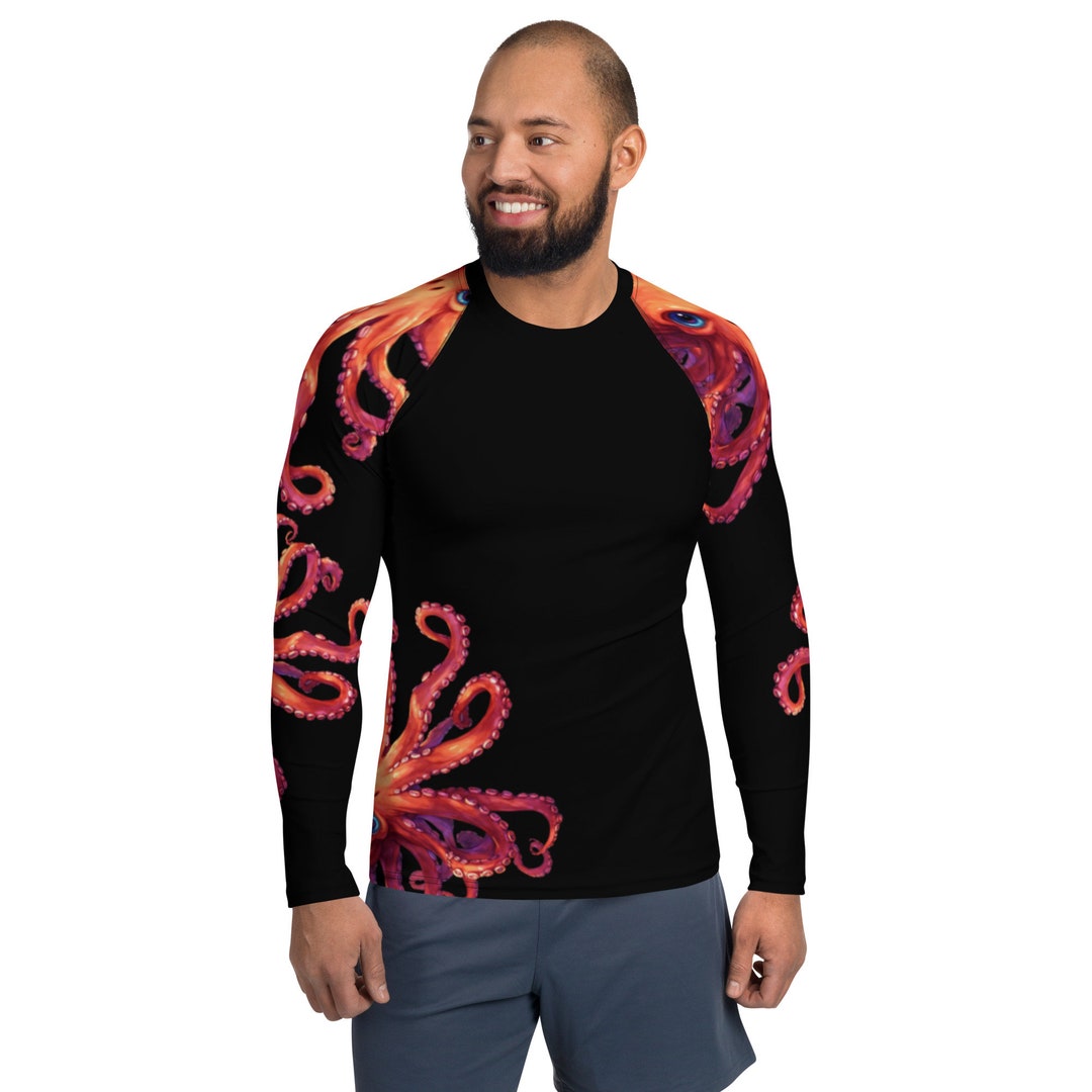 Weivy Originals - Orange Octopus Rash Guard - Unisex - Etsy