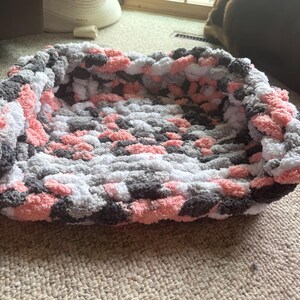 16” Rectangle Hand-Knitted Pet Bed | Made-to-Order Dog & Cat Bed | Machine Washable Pet Cushion | Cozy Handmade Pet Bed