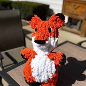 Super soft cuddly 16 inch hand knitted with chunky yarn Fox