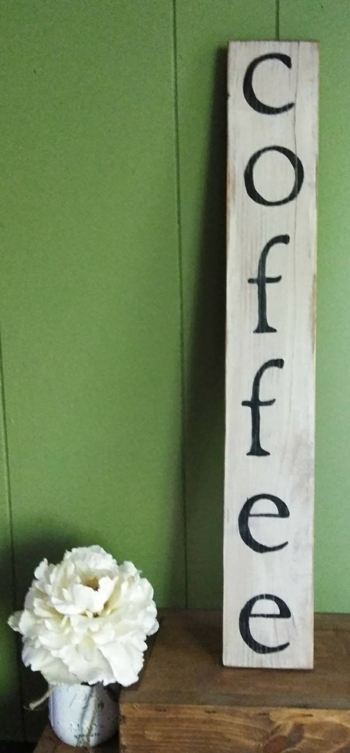 Vertical Coffee Sign Wood Sign Coffee Lover Coffee Bar Etsy