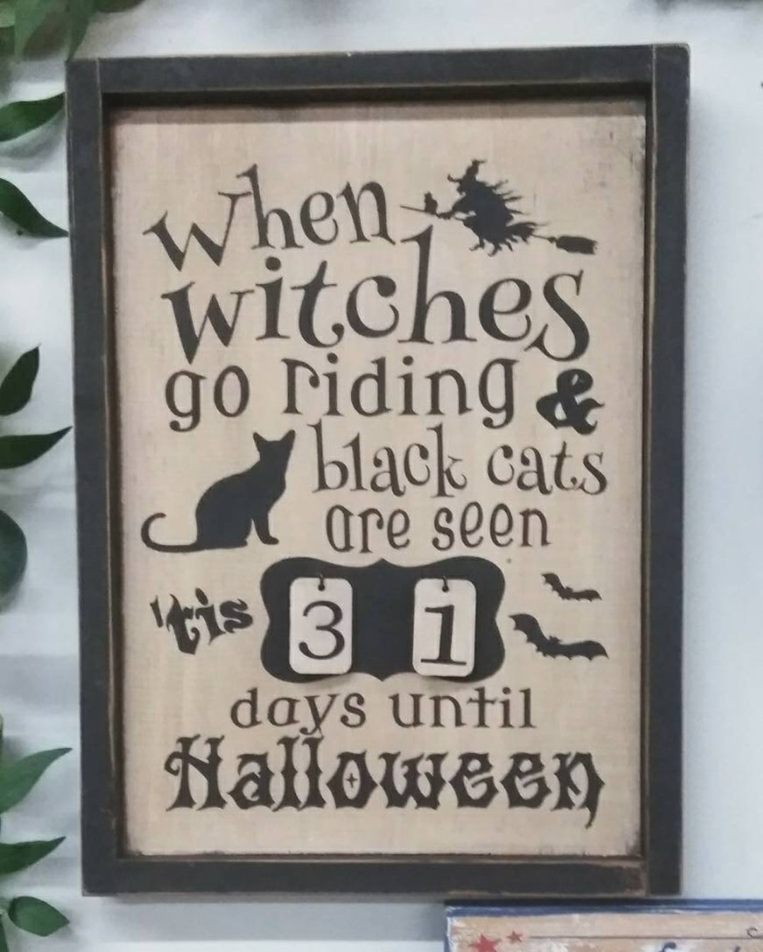 Halloween Countdown Sign Witch Sign Halloween Days Till - Etsy