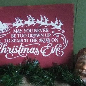 Rustic Christmas Eve Sign - Reindeer, Holiday Decor