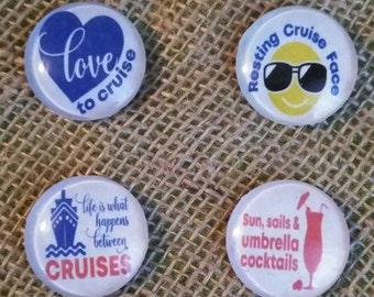 Cruise Magnets - Resting Cruise Face - Umbrella Cocktails Magnets - Vacation Magnets - Refrigerator Magnets - Carnival Cruiser Magnets
